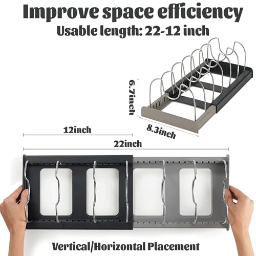 Pot Lid Rack and Baking Pan Cookware Storage Organizers Inside Cabinet for Under Cabinet