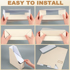 Feifeiya Magazine File Holder Set of 6 Stylish Sturdy Cardboard File Boxes Desk Organizer Beautiful Magazine Holder Rack with Gold Label Holder for Home Office Desktop Bookshelf Classroom(Beige) - color: Beige
