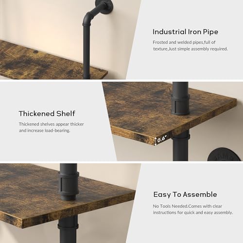 Merapi Rustic Industrial Bookshelf, 78.6" Tall 5-Tier Storage Shelf with Solid Wood & Metal Frame, 9.8" D x 35.4" W for Living Room, Office, Bedroom Farmhouse Display - style: 5-tier Vintage Industrial