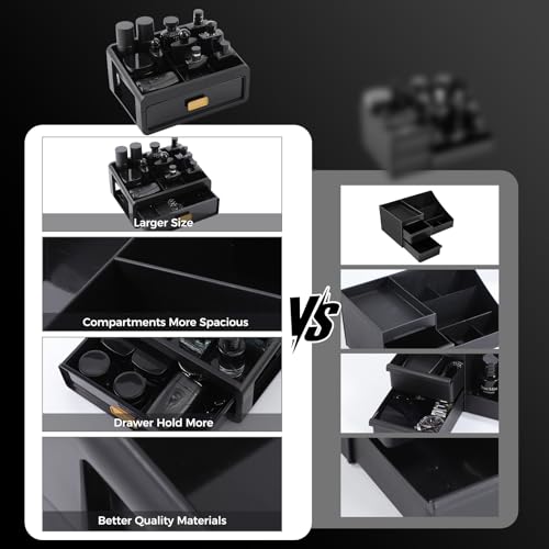EHORIA Organizer For Men,Bathroom Organizers,Cologne Organizer,Dresser Organizers,Bathroom Sink Organizer,Counter Storage,Cologne Stand,Drawer Perfume Display Holder,Gifts for Mens(BLACK)