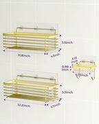 ODesign Shower Caddy 3 Pack SUS304 Stainless Steel-No Drilling-Shower Bathroom Shelves Rack,Rustproof Wall Mounted,Adhesive Shower Shelf Basket Organizer-Golden - color: Golden