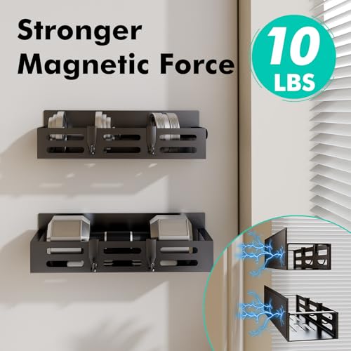 SETBAOO 2 Pack Magnetic Spice Rack for Refrigerator, Black Magnetic Shelf and Fridge Kitchen Cabinet Organizers Storage Seasoning Organization Mini Shelves, Organizadores de Cocina - size: 2 Pack Black-A