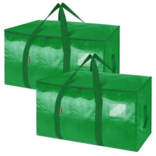 BALEINE 2-Pack Oversized Moving Bags with Reinforced Handles, Heavy-Duty Storage Tote for Clothes, Moving Supplies (Light Green, 2-Pack) - color: Light Green, size: 2-Pack