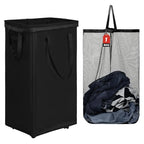 DOKEHOM 90L X-Large Laundry Basket with Removable Wash Bag on Wheels, Collapsible Rolling Laundry Hamper, Foldable Clothes Organizer, Folding Washing Bin (Black) - color: Black, size: X-Large Pro 29"
