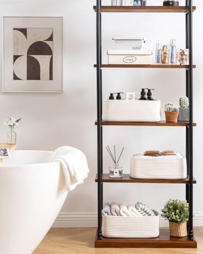 Small Woven Basket, 13.5 x 9.5 x 5 Inches, Storage Basket for Organizing, Cute Small Rope Shelf Closet Cube Storage Bins Baskets for Shelves, Dog Toy Gift Baskets Empty, 3 Packs, Off White - color: Off White, size: 13.5"L x 9.5"W x 5"H