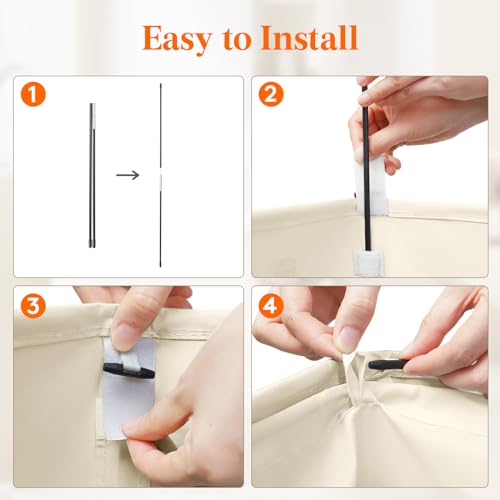 Lifewit Double Laundry Hamper with Lid and Removable Laundry Bags, Large Collapsible 2 Dividers Dirty Clothes Basket with Handles for Bedroom Laundry Room Closet Bathroom College, 136L Ivory White - color: Ivory White, size: 136L