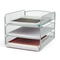 Safco Onyx Desktop Organizer, 3-Tier Paper Tray, Durable Steel Mesh Construction,Silver - color: Silver