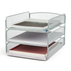 Safco Onyx Desktop Organizer, 3-Tier Paper Tray, Durable Steel Mesh Construction,Silver - color: Silver