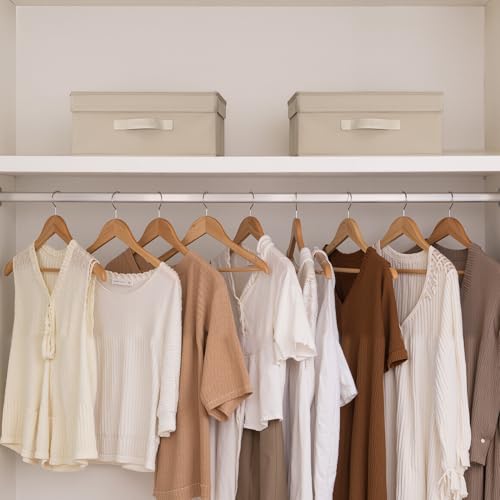 StorageWorks Small Storage Boxes with Lids, Stackable Fabric Storage Bins with Handles, Storage Baksets for Closet, Shelves, 15" x11¼x 6¼", Light Brown, 2-Pack - color: Light Brown, size: 15"L x 11¼"W x 6¼"H