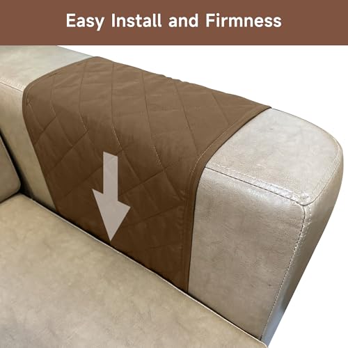 MEHIDFY Sofa Armrest Caddy, Waterproof Bedside Storage Organizer, Non Slip Armchair Pockets, Remote Control Holder for Couch, Handy Pouches with 6 Pockets for TV Remote, Phone, Magazine(Brown) - color: Brown