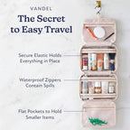 VANDEL Waterproof Hanging Toiletry Bag [TSA-Approved] Hanging Makeup Organizer Bag, Cosmetic Travel Bags for Women, Makeup Case Toiletries Organizer Hygiene Bathroom Shower Caddy - Sand - color: Sand