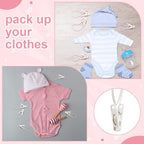 Honeydak 60 Pack Multi-Purpose Laundry Hooks Hanging Clips Bulk with Plastic Rope Hanger Clips for Baby Clothes Closet Organizer for Pants Hat Sock Boot Bra Towel Bathroom Wardrobe Kitchen, White - color: White