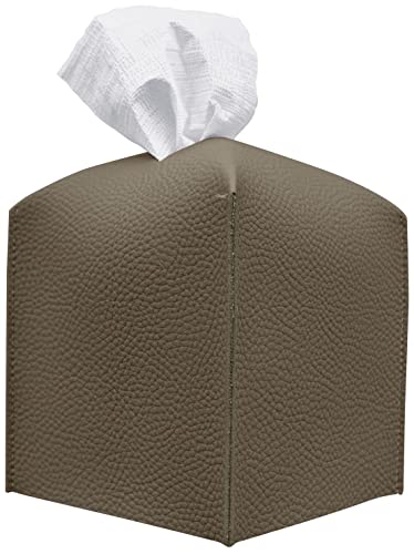 Carrotez Tissue Box Cover, [Refined] Modern PU Leather Square Tissue Box Holder - Decorative Holder/Organizer for Bathroom Vanity Countertop, Night Stands, Office Desk & Car 5"X5"X5" - Cocoa Brown - color: Cocoa Brown, size: [Square]