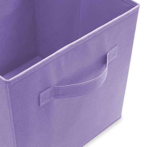 Casafield Set of 6 Collapsible Fabric Cube Storage Bins, Multicolor - 11" Foldable Cloth Baskets for Shelves, Cubby Organizers & More - color: Baby Blue, Lavender, Lime Green, Pink, Orange, Yellow, size: 10.5" x 10.5" x 11"