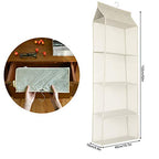 Closet Handbag Purse Holder, Space Saving Hanging Handbag Tote Bag Storage Organizer Holder with 4 Large Heavy-Duty Mesh Shelves for Wardrobe Closet(Beige) - color: Beige