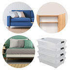 4-Pack 25 Quart Large Plastic Underbed Clothes Storage Containers Bins, Wheeled Latching Box with Lids for Closet Organizers Shoes Underbed, Clear - size: 25 Quart