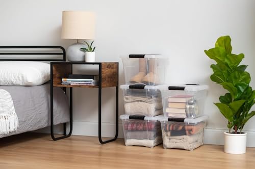 IRIS USA 19 QT Plastic Storage Box with Lid and Latches - 4 Pack - BPA-Free, See-Through Organizing Solution, Durable Nestable Stackable Containers, Secure Pull Handle - Clear - color: Clear, size: 19 Qt, style: 4 Pack