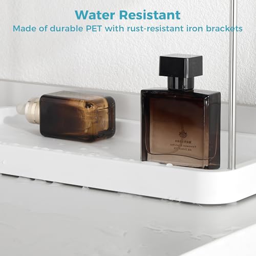 Vtopmart 2-Tier Bathroom Countertop Organizer, Vanity Dresser Counter Tray Shelf for Skincare, Perfume, Makeup, Silver - color: Silver, size: Square