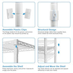 Ulif F2 Clothes Rack, 5 Tiers Heavy Duty Garment Rack for Bedroom, Freestanding Adjustable Closet Storage Organizer, 46.1" W x 15.4" D x 78.3" H, Load 630lbs, Upgraded White - color: White