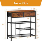Snughome Shoe Rack for Entryway, 4 Tier Shoe Organizer with 2 Non-Woven Drawers, Shoe Storage Shelves with Sturdy Wooden Top and Metal Shelves, Shoe Stand for Closet - size: 4 Tier (29.53"H)