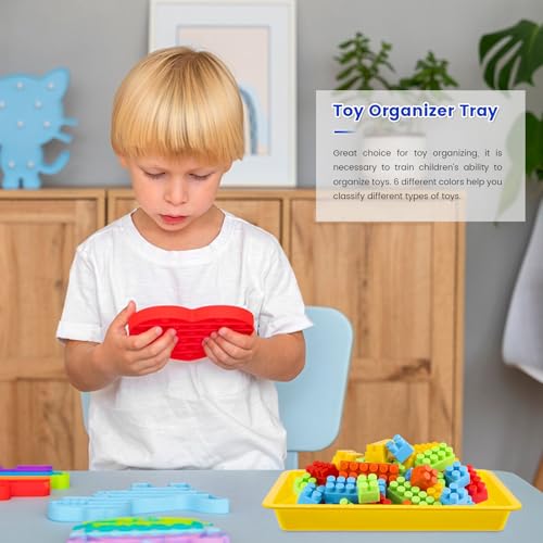 12 Pack Plastic Art Trays,6 Colors Serving Tray,Activity Crafts Organizer Tray for School Classroom DIY Projects,Home Organizing Supply,Painting,Jewelry,Beads
