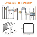 KORRTFID Kitchen Cabinet Organizer, Steel Cookware Holder, Divided Holder with 5 Slots for Skillets Baking Tray and Chopping Board Rack - Baking Pan Holder Storage (2 PCS) - style: 2 PCS