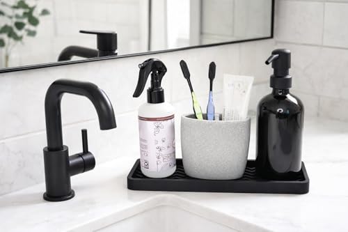 Happitasa Silicone Kitchen Sink Organizer Tray, Sponge Holder and Countertop Protector | Bathroom and Kitchen Soap Dish and Dispenser Tray (White, 12"x4") - color: White, size: 12"x4"