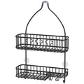 Simple Houseware Bathroom Hanging Shower Head Caddy Organizer, Black - color: Black, size: Large