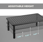 Monitor Stand for Desk Monitor Riser, Adjustable Laptop Riser, Desk Organizer Desktop Printer Laptop Storage Shelf, Mesh Metal Computer Item Stand (1 Piece)(14.5" Lx9.3 W) - size: 1 piece