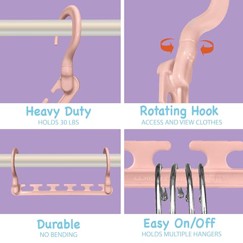 Wonder Hanger Max 10-Pack Space Saving Hangers, Reinforced Hooks Swivels 360°, Cascading Hanger, Teens, College Dorms, Kids & Closet Organizer, Assembled – Pastel Pink - color: Pink, size: PACK OF 10