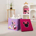 Idea Nuova Disney Minnie Mouse Collapsible Fabric Storage Cube,10” Organizer Bin with Lid for Bedroom, Playroom, and Closet - color: Minnie Mouse
