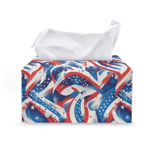 American Flag Print Tissue Box Holder,Modern Rectangular Tissue Box Waterproof Tissues Box Cover Fashion Decorative Tissues Box Organizer Home Decor Items - color: American Flag Print 2