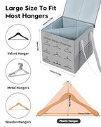 Large Sturdy Hanger Storage, Hanger Organizer Space Saver, Portable Hanger Holder Organizer with Handles, Hanger Organizer Stacker Box Caddy Containers for Closet Laundry Rooms (1 Pack)