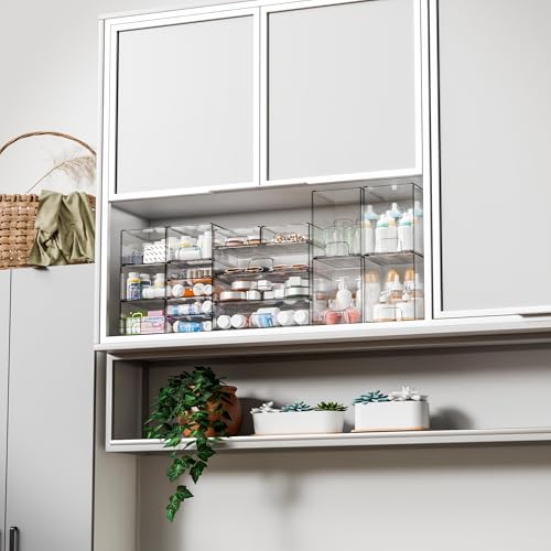 Yieach 8 Pack Small Clear Stackable Storage Drawers,2.2'' Tall Desk Organization and Storage,Plastic Office Supply Organizer,Acrylic Storage Containers for Makeup,Hair Clip,Accessory,Pen,Art Crafts - color: Clear-2.2 In Tall, size: 8 Pcs