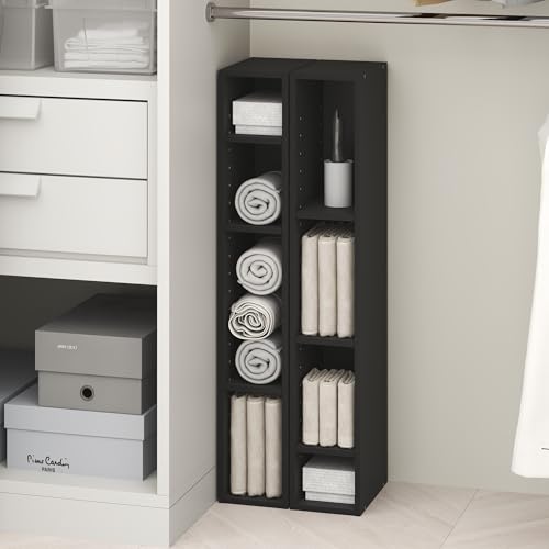 Furinno Fulda 8-Tier Closet Organizers and Storage, Open Shelf, Storage Organizer, 6-Inch Width, for Closet, Bedroom, Blackwood - color: Blackwood, size: 8-tier; 6"w