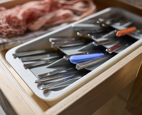 Joseph Joseph DrawerStore Large Tiered Flatware Cutlery Kitchen Drawer Organizer, Holds 48 Pieces, Disassembles for Easy Cleaning, Recycled Plastic - size: Large, style: Flatware Organizer