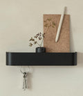 Kazai. Key Holder for Wall 'Tone' | Minimalist Key Hooks Design from Berlin | Modern Key Hanger with Metal Shelf | Key Hook Wall Mounted as Hallway Furniture | Black - color: Black