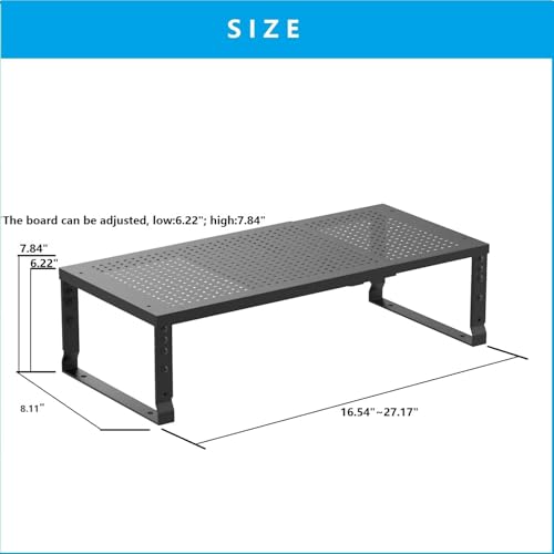 Expandable,Adjustable & Stackable Spice Rack, Cabinet Kitchen Countertop Shelf Organizer,Metal Pantry Storage Shelves - Space-Saving Storage Solution(1Pack/Black/Medium) - color: Black, size: 1PACK/BLACK/MEDIUM