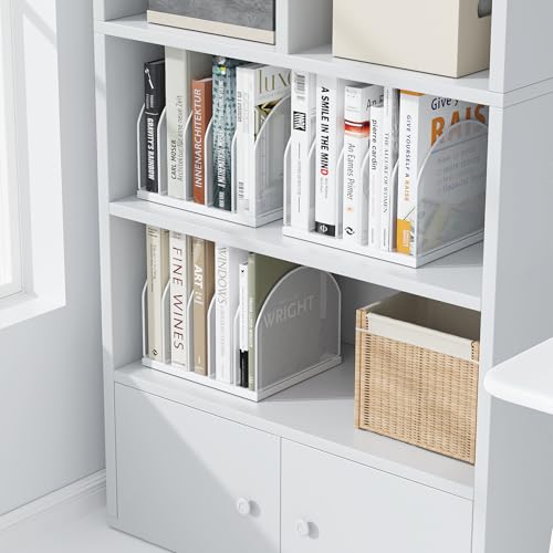 gianotter Desktop File Organizer, Desk Organizer with 5 Compartments, Paper Organizer for Desk, Workspace Organizers for Office Supplies (White, Upright Style) - color: White, size: Upright Style