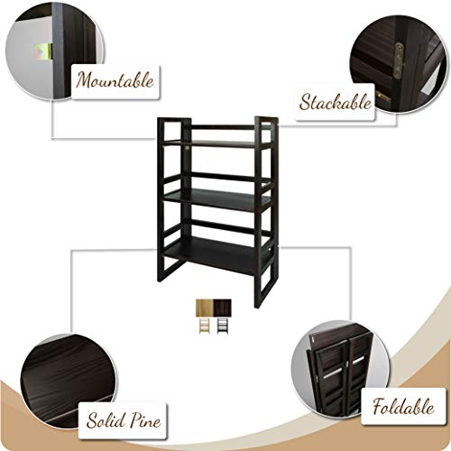 Casual Home 3-Shelf Folding Student Bookcase (20.75" Wide)-Natural - color: Natural