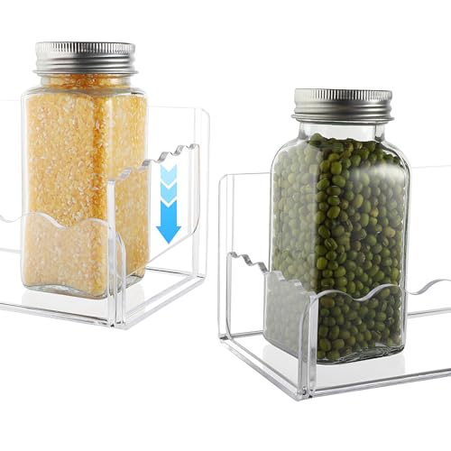 6 inch Spice Rack Wall Mounted,4 Pack Spice Organizer Shelf for Stove Cabinet Pantry Door, Adhesive or Screw Hanging Wall Spice Shelf Storage Holder in Kitchen and RV - Clear Color - color: Clear, size: 6"