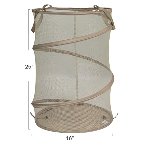 Household Essentials Pop-Up Mesh Laundry Hamper, Beige - color: Beige