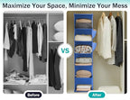 YOUDENOVA Hanging Closet Organizer, 6-Shelf Closet Hanging Storage Shelves, Blue - color: Blue