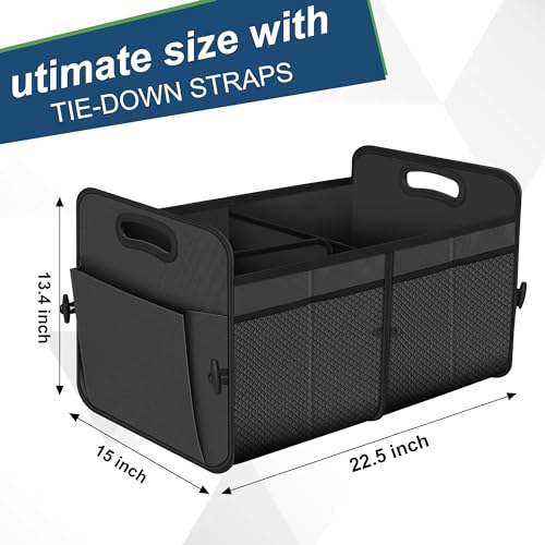 Femuar Car Trunk Organizer with 72L Large Capacity Waterproof Collapsible and 11 Pockets, Trunk Organizer for Car SUV/Jeep/Sedan, Large Size, Grey - color: Grey, size: Large