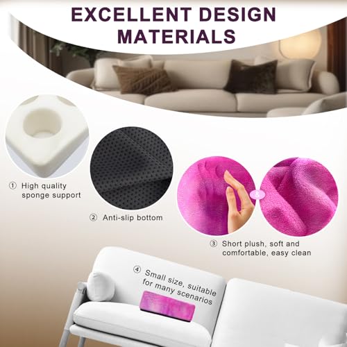 Couch Cup Holder Pillow, 5 Hole Couch Drink Holder! Keep Drinks Hand Side and Keep Temp, Prevent Spills and Use Anywhere. Cup Holder for Couch, Bed, Camping, RV, Car, Beach. Rose Purple - color: Rose Purple