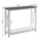 Convenience Concepts Oxford Console Table 39.5" - Sofa Table with Storage Shelf, Transitional Entryway Hall Table for Living Room and Bedroom, Display Foyer Table, Driftwood/White - color: Driftwood/White