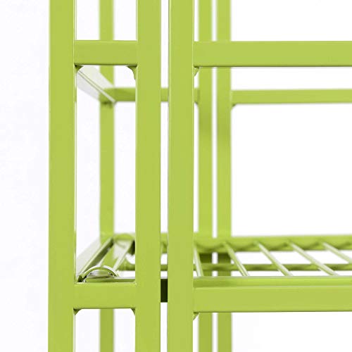 Convenience Concepts Xtra Storage 4-Tier Folding Metal Shelf, Lime - color: Lime