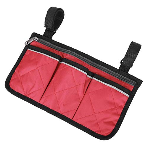 RiToEasysports Walker Bag,Multifunctional Wheelchair Side Bag Scooter Armrest Side Bag Hanging Pouch Storage Organizer for Bed Rail, Scooters, Walker Rollator - color: red