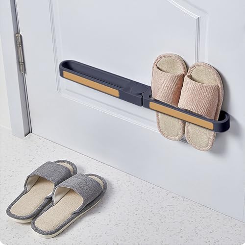 Multi-Functional Wall Mounted Storage Rack Foldable Shoe Holder for Bathroom and Entryway Space Saving Organizer(Blue) - color: Blue, size: 53X5.5