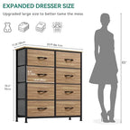 YITAHOME Dresser with 8 Drawers - Fabric Storage Tower, Organizer Unit for Living Room, Hallway, Closets - Sturdy Steel Frame, Wooden Top & Easy Pull Fabric Bins, Burlywood Grain - color: Burlywood Grain, style: 8-Drawer